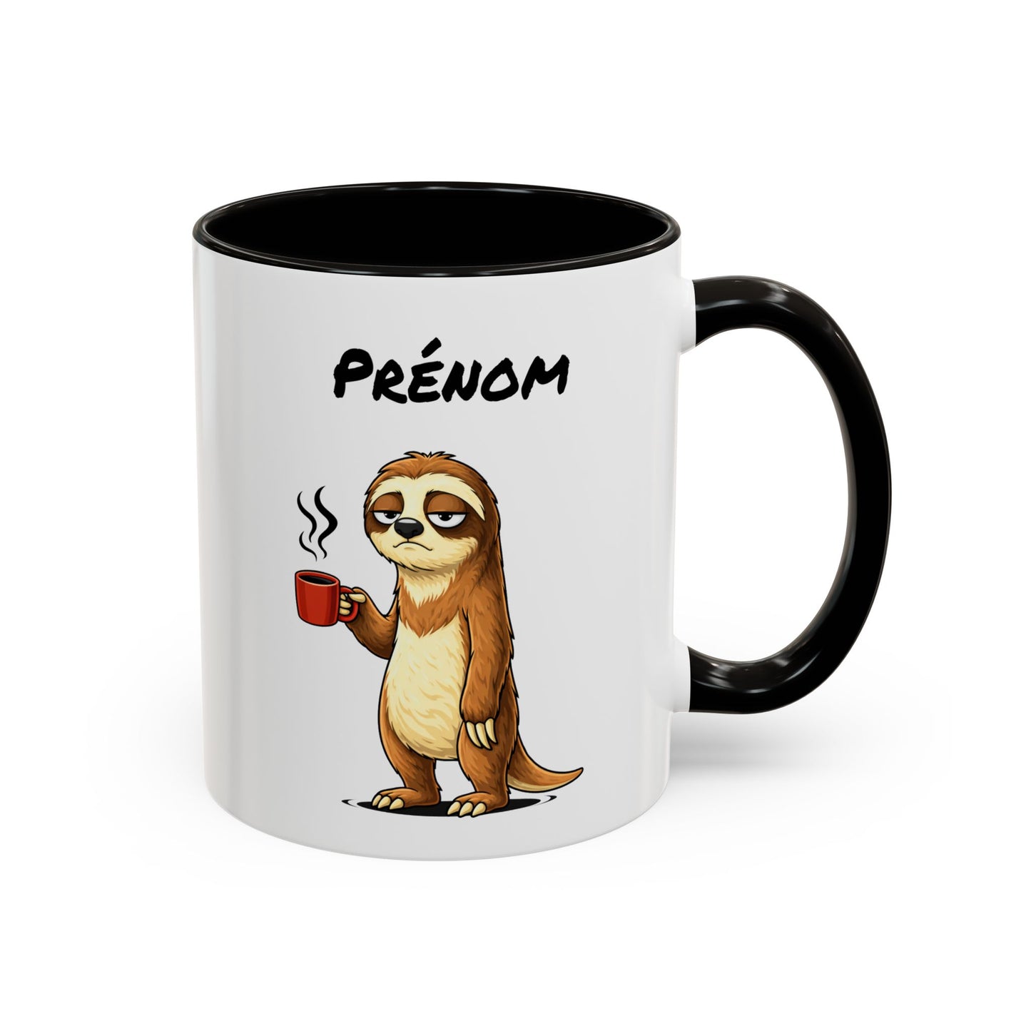 Mug Paresseux Personnalisable 325ml – Tasse Café Humour Fatigue Matin Drôle Cadeau Original