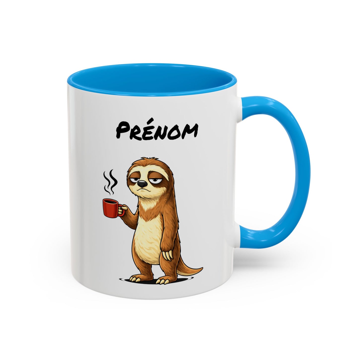 Mug Paresseux Personnalisable 325ml – Tasse Café Humour Fatigue Matin Drôle Cadeau Original