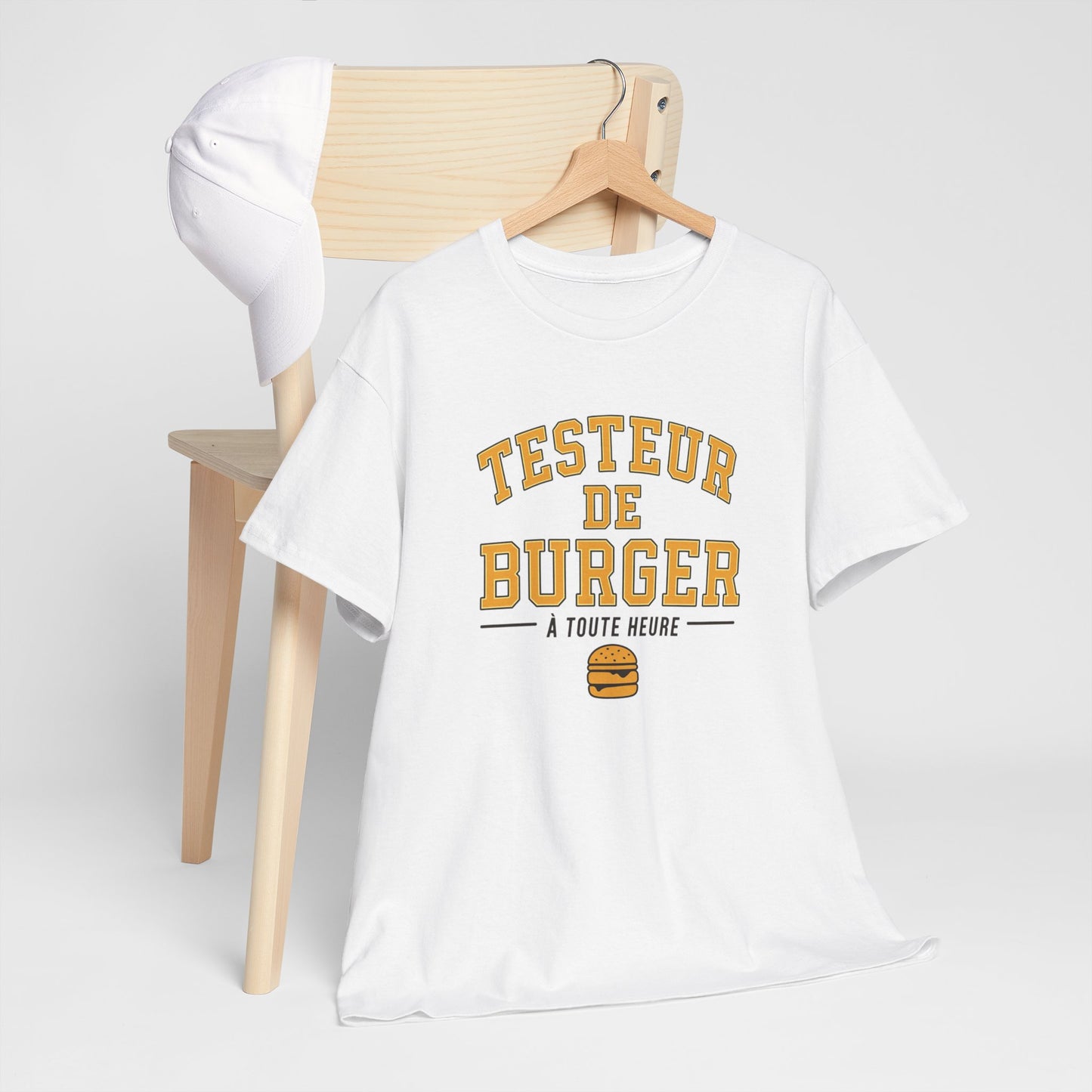 T-Shirt Testeur de Burger Humoristique – Tee Shirt Homme Amateur Burger Fast Food Idée Cadeau Gourmand Street Food