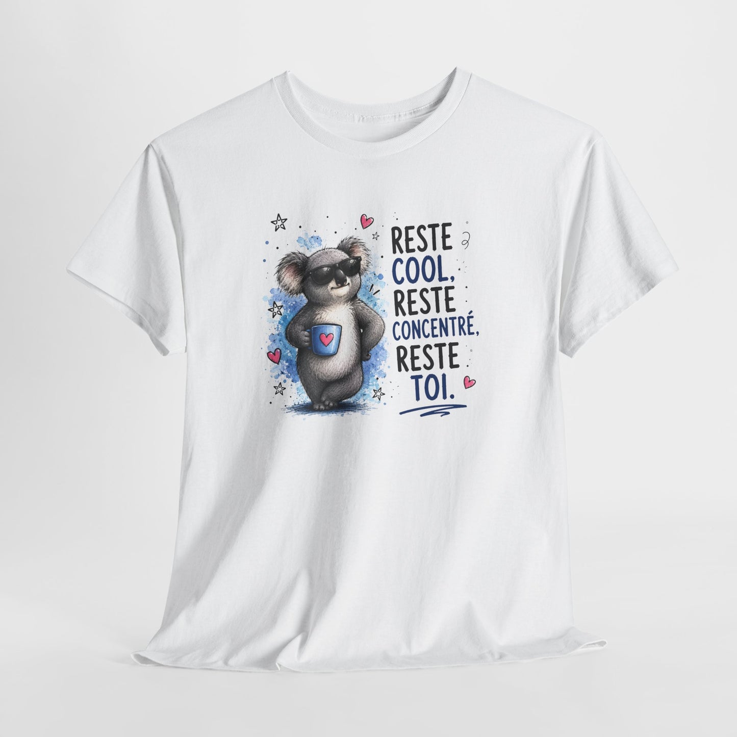 Tee-Shirt Humour Homme et Femme – Koala Drôle avec Lunettes – Idée Cadeau Original Cool Zen Positif Anniversaire