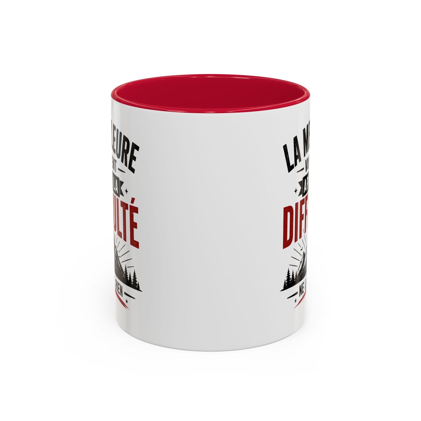 Mug Citation Motivation – La Meilleure Vue Vient Après la Difficulté – Cadeau Inspirant Sport Dépassement de Soi 325ml