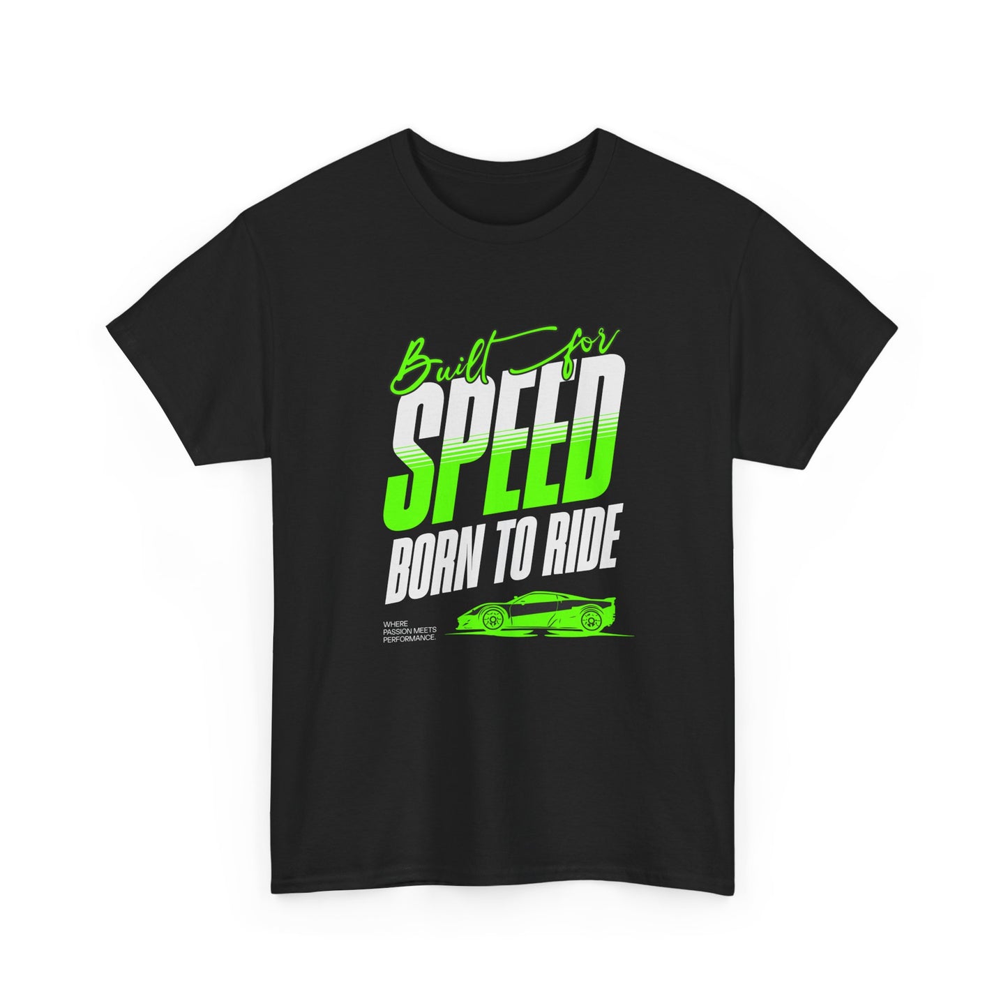 T-Shirt Voiture Racing Homme Femme – Tee Shirt Speed Born To Ride – Cadeau Passion Auto Noir Gris