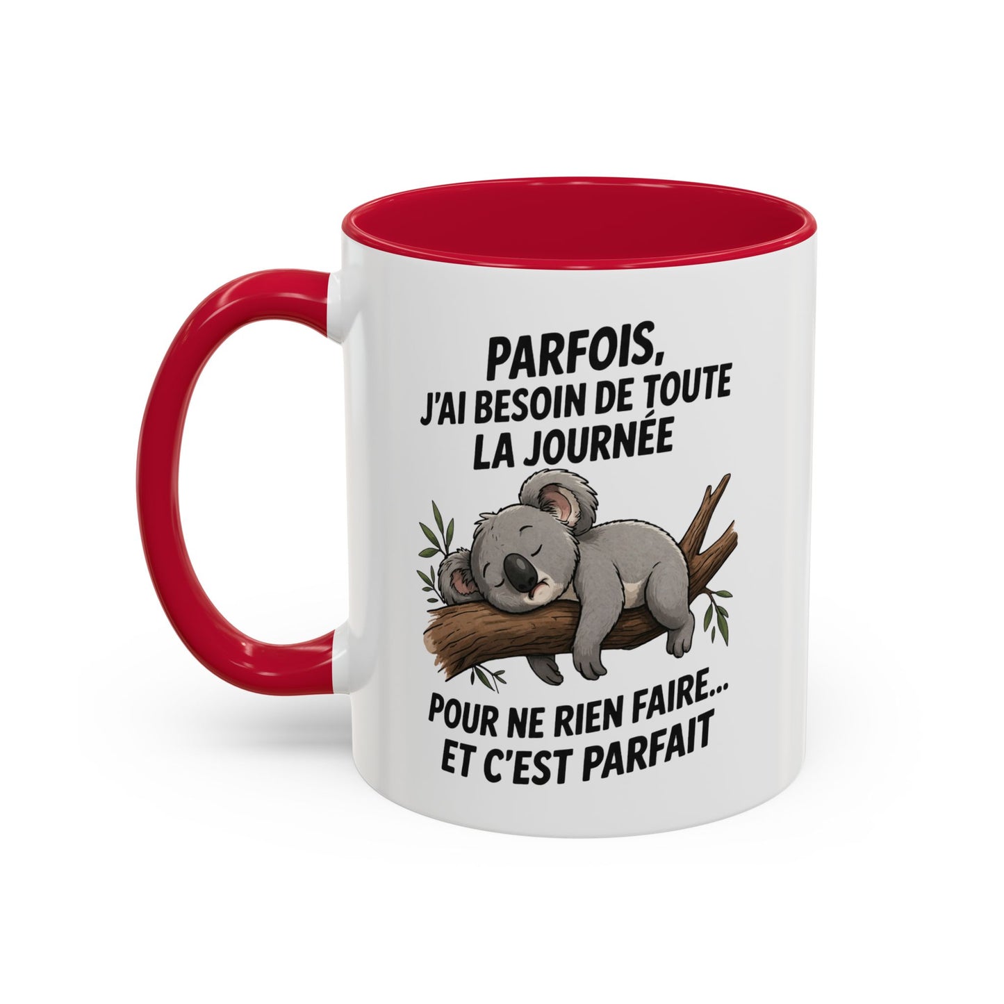 Tasse Koala Humour Paresse 325ml – Mug Céramique Animal Mignon Citation Relax Cadeau Original