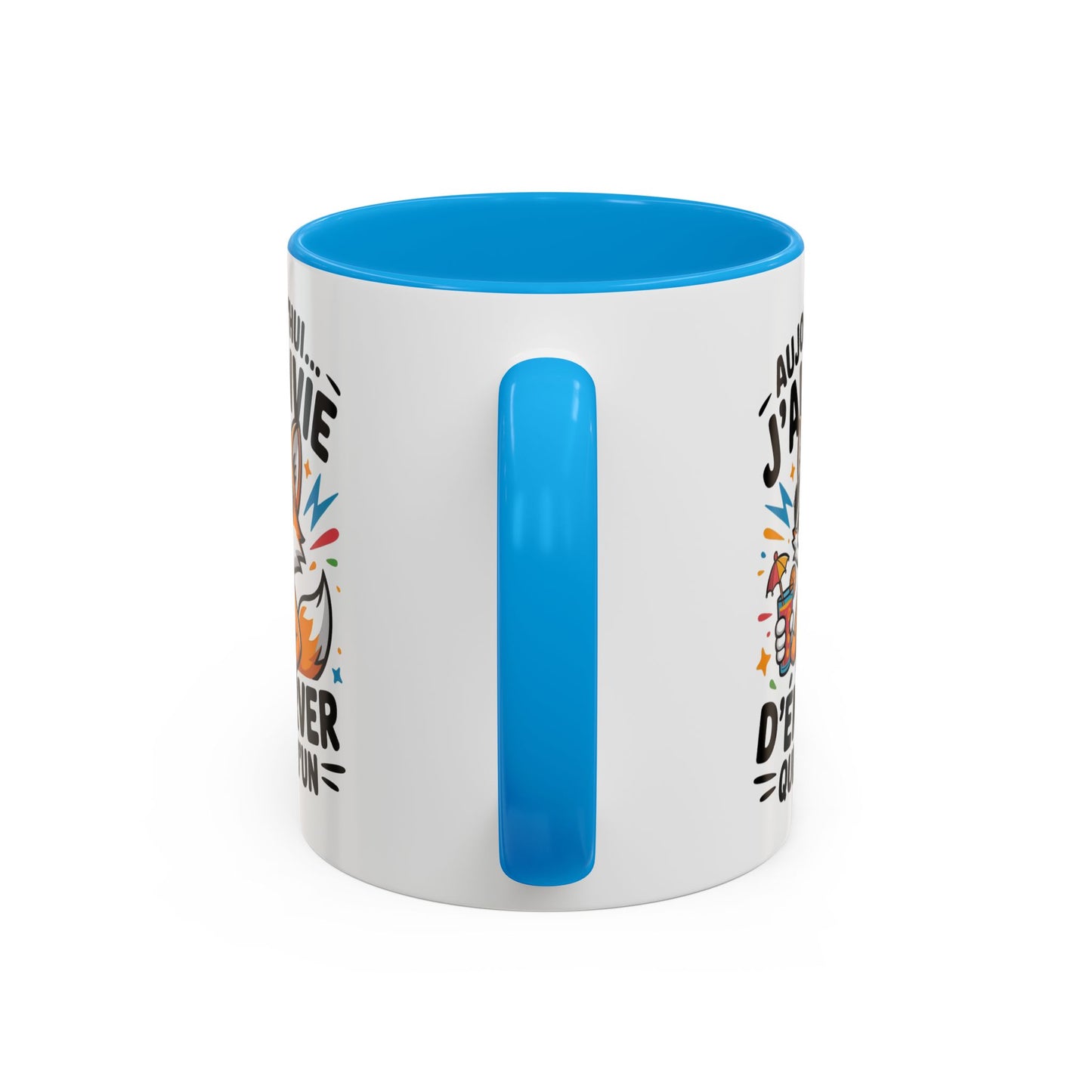 Mug Renard Humoristique – Tasse Animal Drôle Citation Fun – Cadeau Original Humour – Céramique 325ml Noir Bleu Rouge