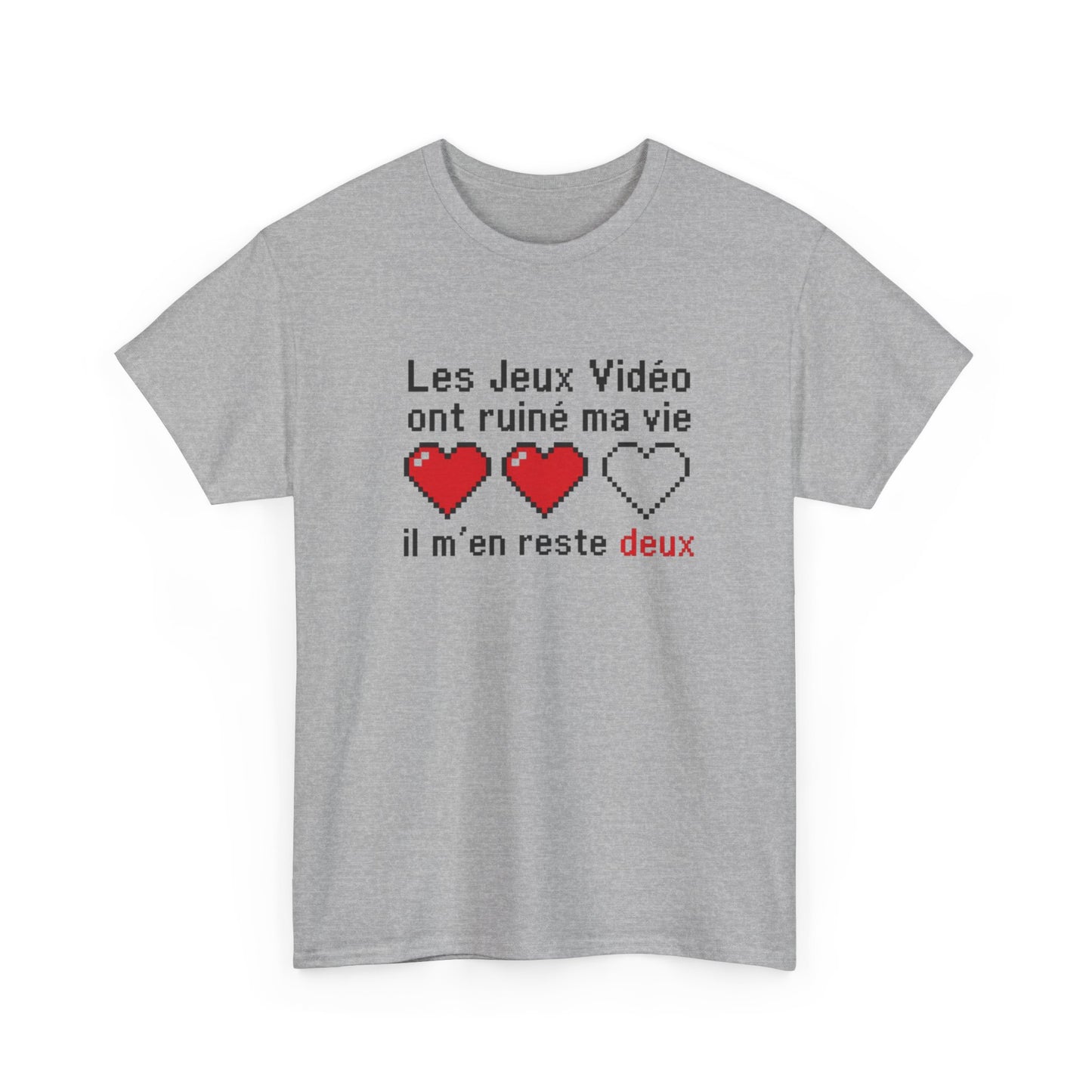 T-Shirt Gamer Humour Homme Femme – Les Jeux Vidéo Ont Ruiné Ma Vie Il M’en Reste Deux – Tee Shirt Gaming Geek Retro Pixel