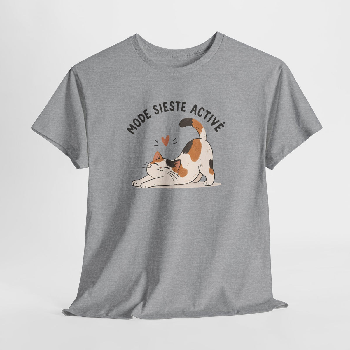 Tee Shirt Chat Homme Femme – Mode Sieste Activé – T-Shirt Humour Chat Amoureux des Chats Cadeau Original