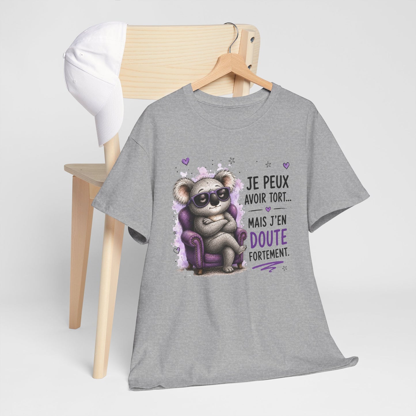 Tee-Shirt Humour Homme et Femme – Koala Drôle Caractère Têtu – Idée Cadeau Original Anniversaire