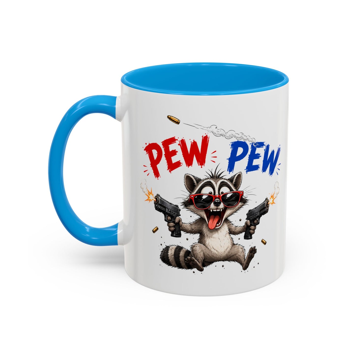 Tasse Pew Pew – Mug  Animal Raton Laveur Humour – Cadeau Drôle Homme Femme 325ml