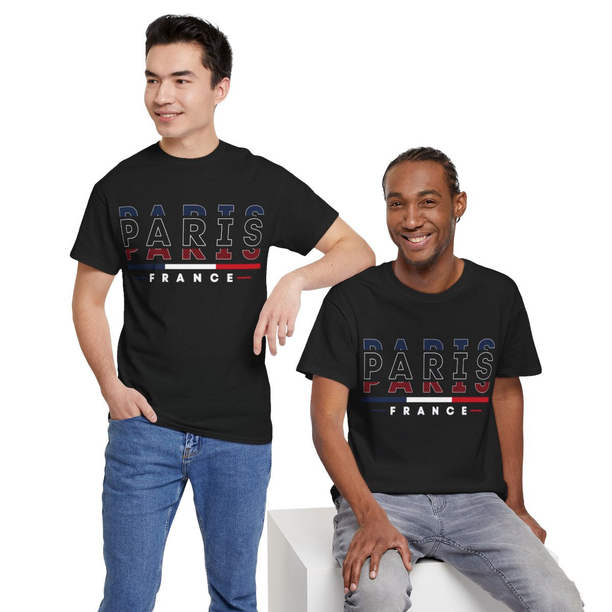 Tee shirt Unisex Paris France  designs drapeau JO 2024