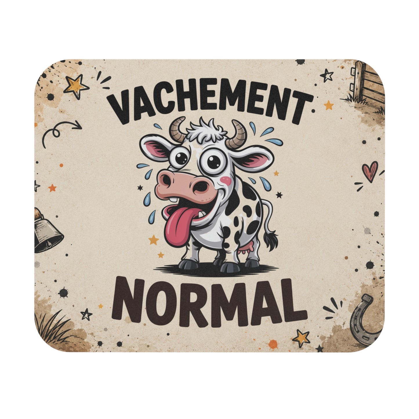 Tapis de Souris 22x18cm Vachement Normal Vache Humour Cadeau Homme Femme Bureau Gaming Animal Ferme Drôle