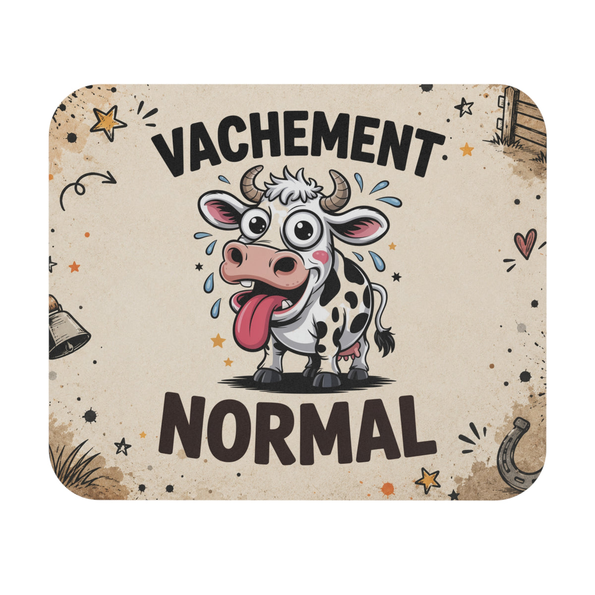 Tapis de Souris 22x18cm Vachement Normal Vache Humour Cadeau Homme Femme Bureau Gaming Animal Ferme Drôle