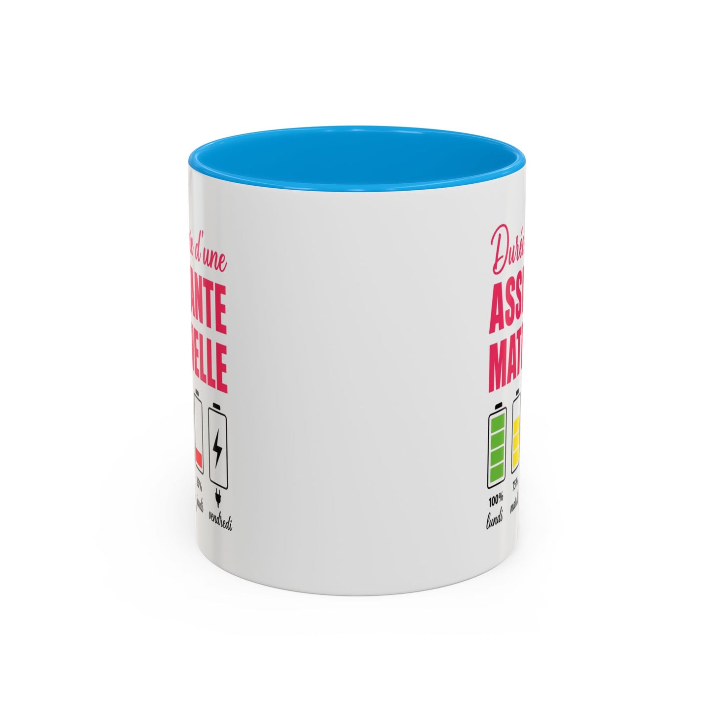 Mug Assistante Maternelle – Tasse Drôle Durée de Vie Batterie – Cadeau Humoristique Nounou et Garde d’Enfant 325ml
