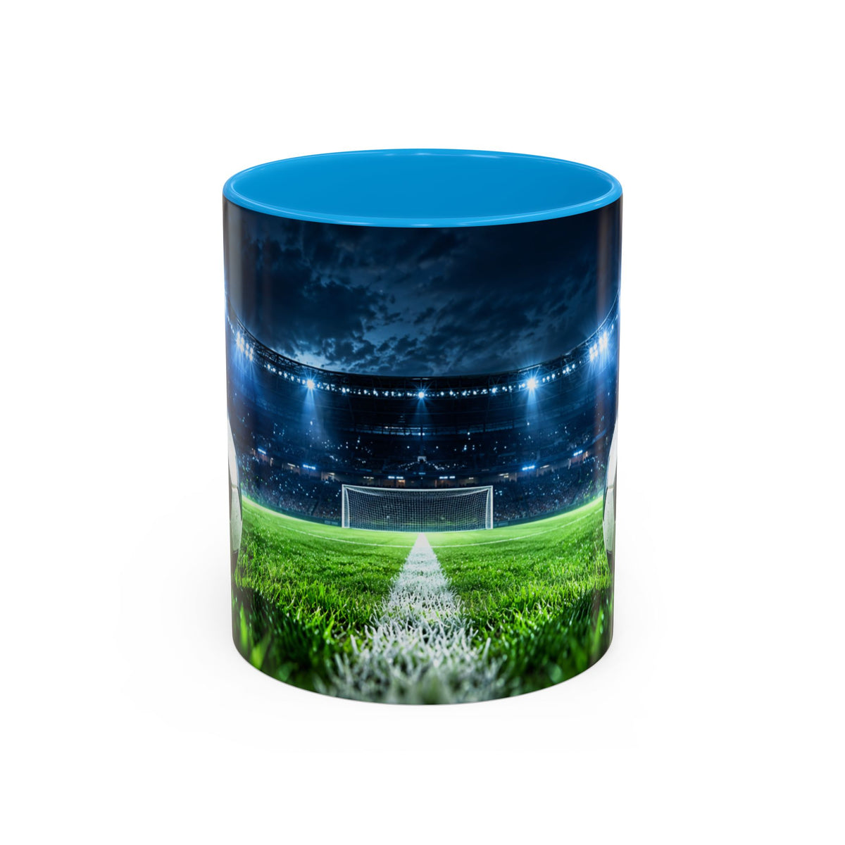 Mug Football Stade Illuminé – Tasse Ballon de Foot et Terrain – Cadeau Original Fan de Football Homme Femme