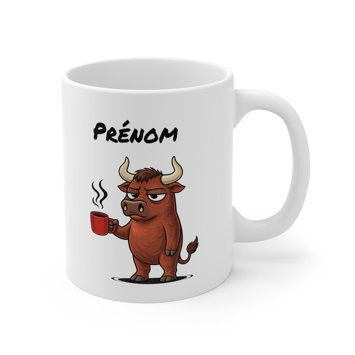 Mug Taureau Personnalisable 325ml – Tasse Café Humour Animal Signe Astrologique Taureau Drôle Cadeau