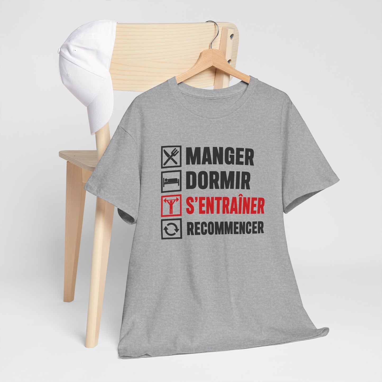 T-Shirt Musculation Homme et Femme – Fitness Sport Entraînement – Salle de Muscu Haltères – Cadeau Sportif