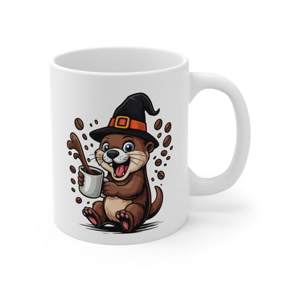 Mug Loutre Sorcier Halloween 325ml – Tasse Céramique Drôle avec Café Débordant – Cadeau Original Fête d’Halloween