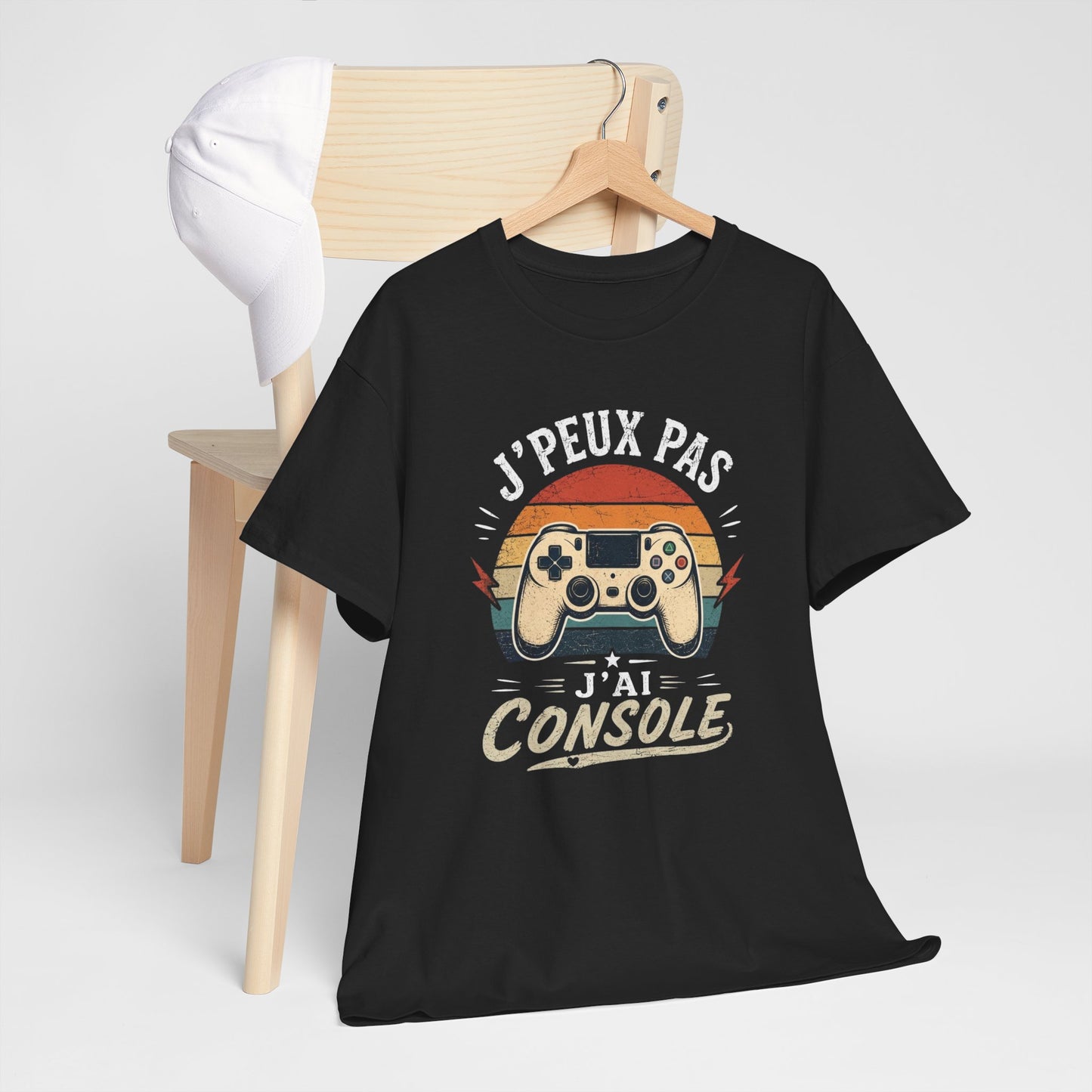 T-Shirt Gamer Humour Homme Femme – J’Peux Pas J’Ai Console – Tee Shirt Jeux Vidéo Vintage