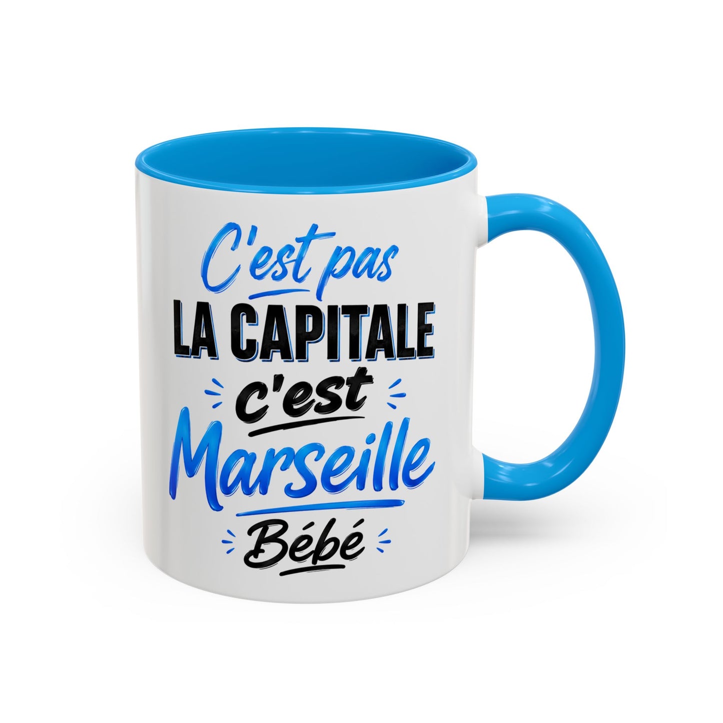 Tasse C’est Pas La Capitale C’est Marseille Bébé – Mug Humour Marseille – Cadeau Marseillais Original 325ml