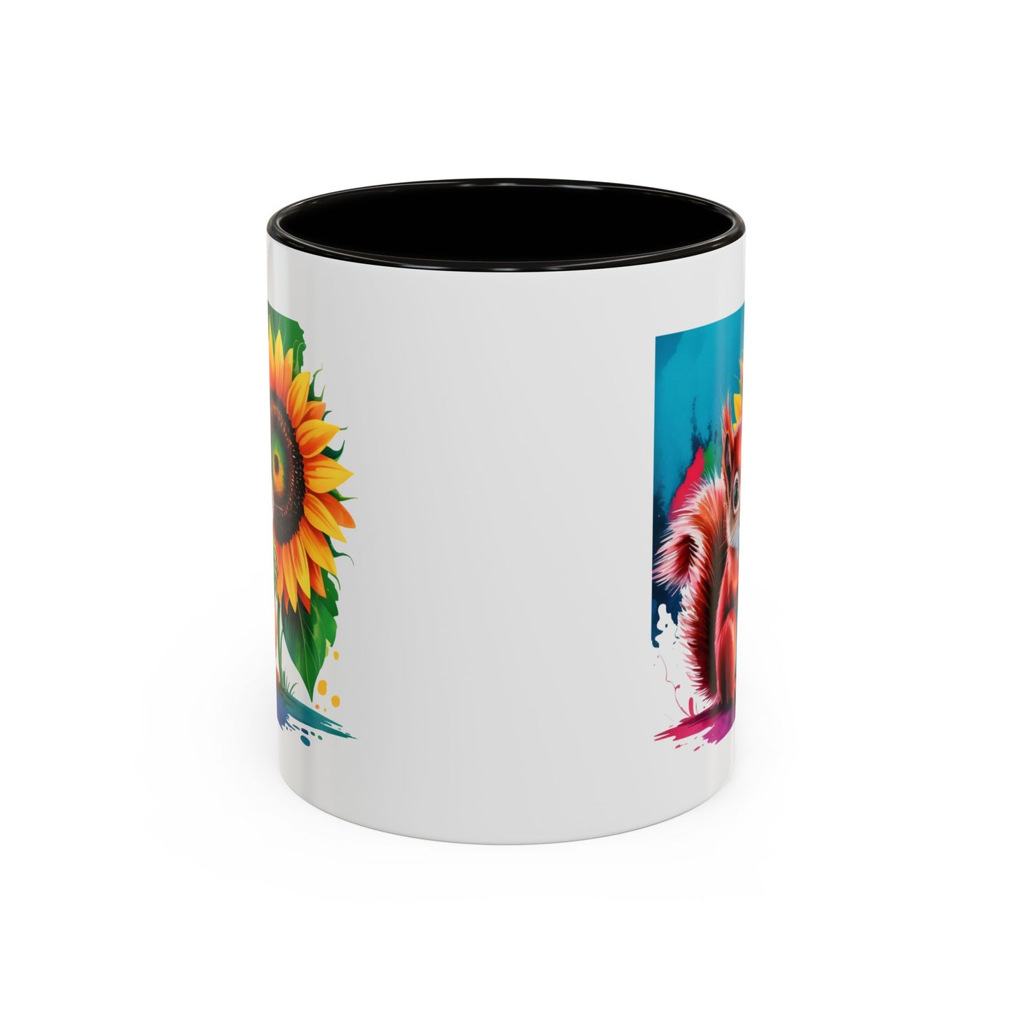 Mug Écureuil et Tournesol – Tasse Animaux Mignons Nature – Cadeau Coloré et Joyeux – Céramique 325ml