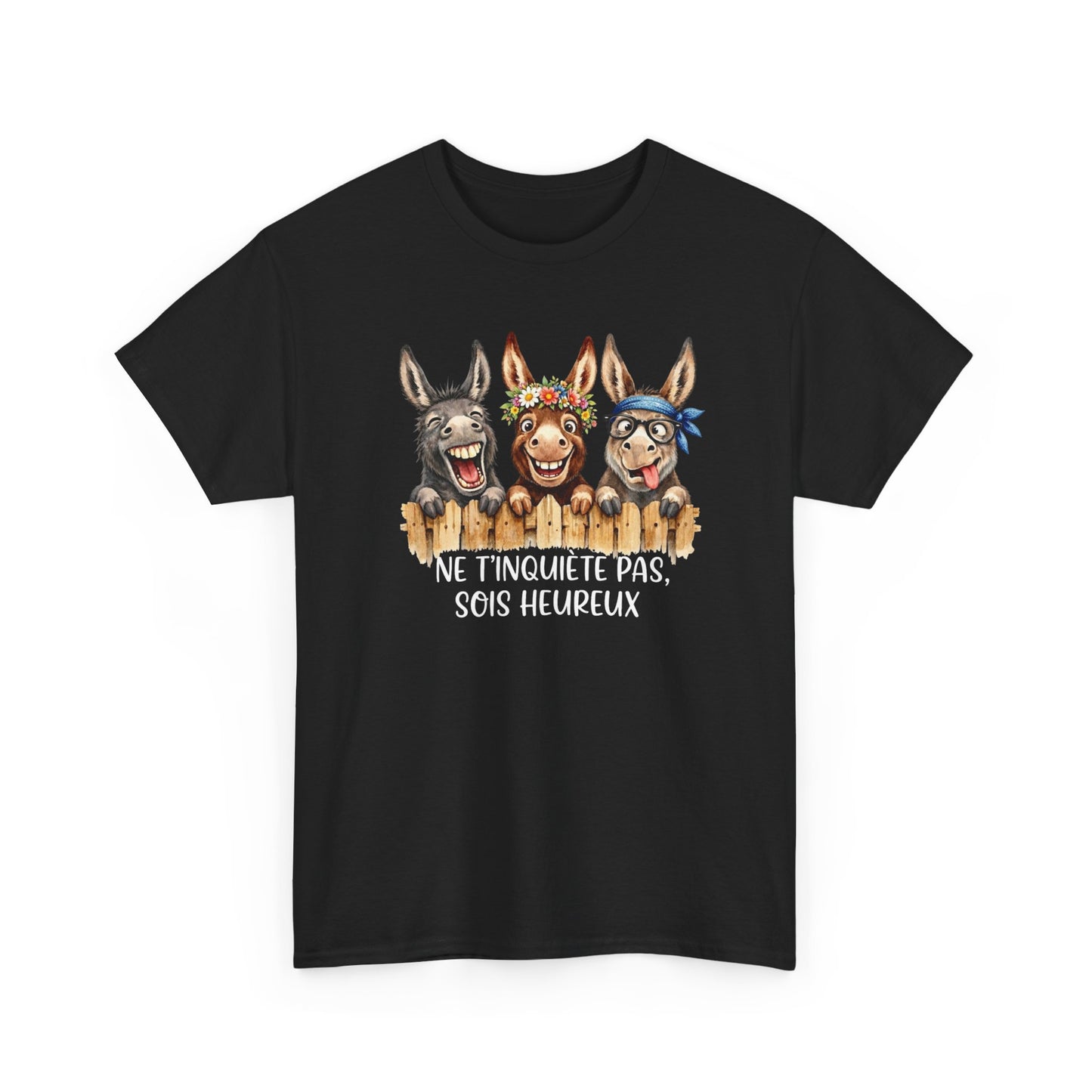 Tee-Shirt Homme et Femme Humour – Ânes Drôles et Rigolos – Cadeau Original Amusant pour Amoureux des Animaux
