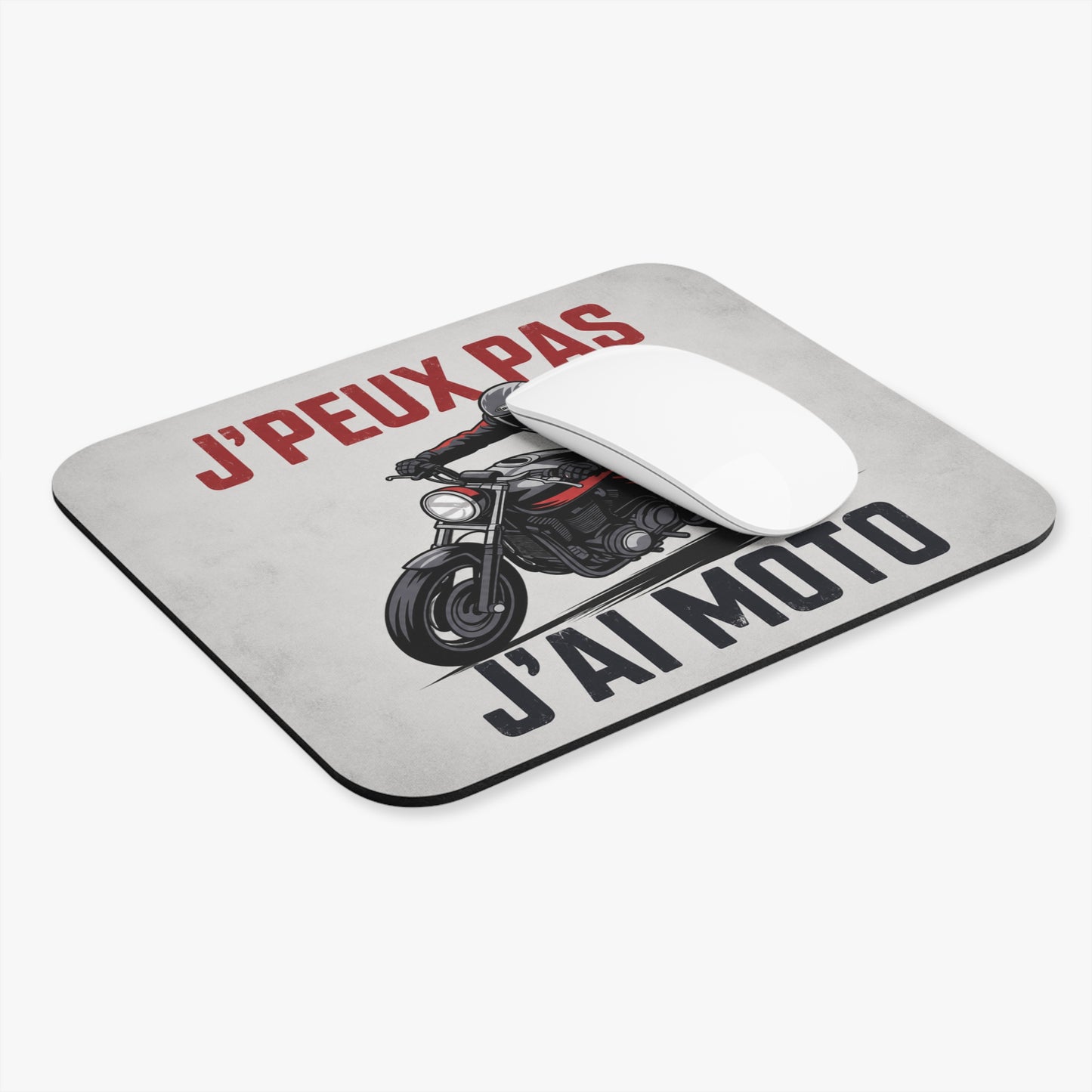 Tapis de Souris 22X18cm J'Peux Pas J'ai Moto Humour Cadeau Motard Homme et Femme Passion Moto Bureau Gaming Deux Roues