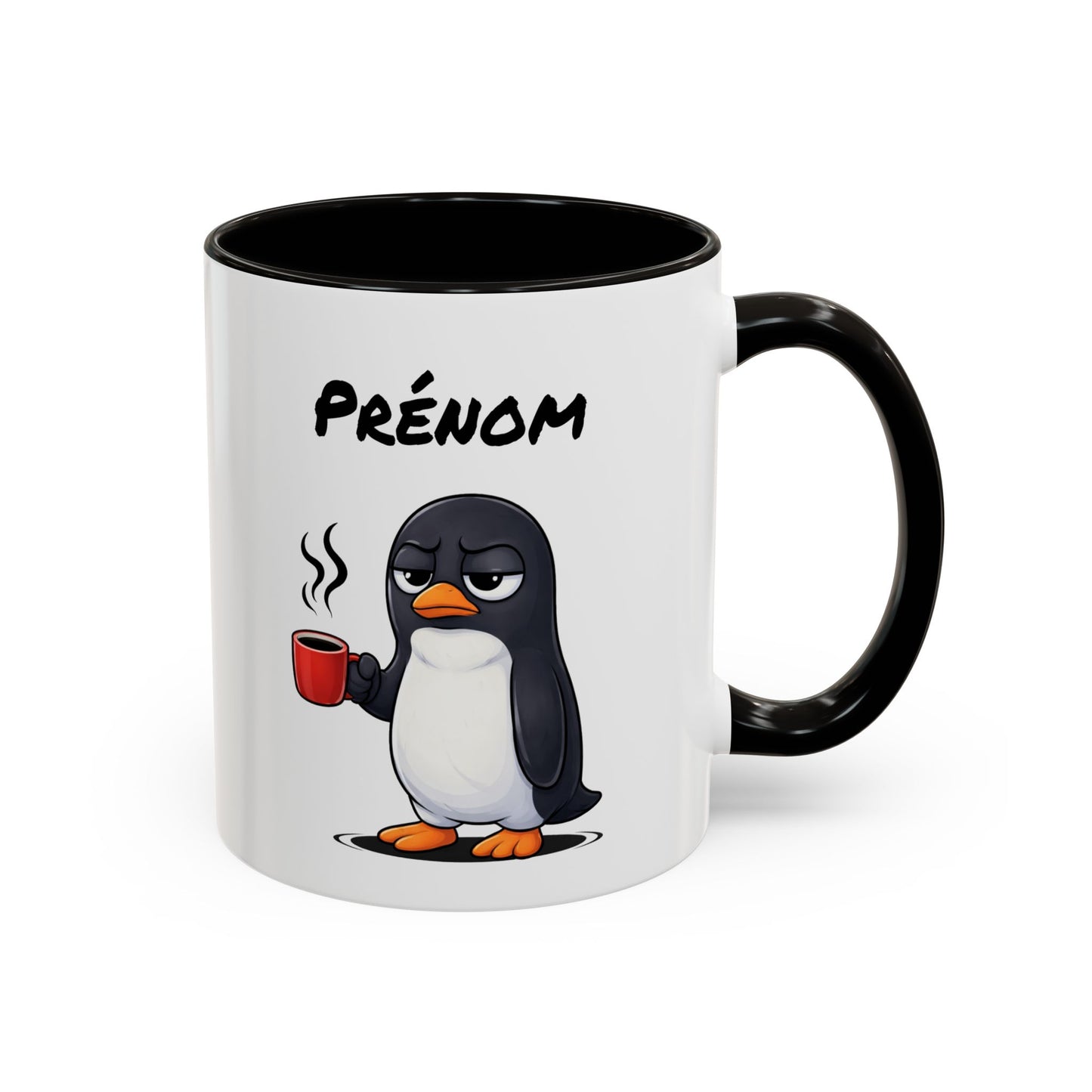 Mug Pingouin Fatigué Personnalisable 325ml – Tasse Café Humour Animal Mignon Drôle Réveil Difficile