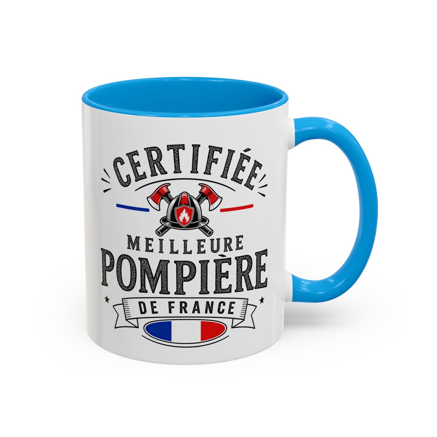 Mug Pompière Femme – Certifiée Meilleure Pompière de France – Tasse Métier – Cadeau Original Femme Pompier