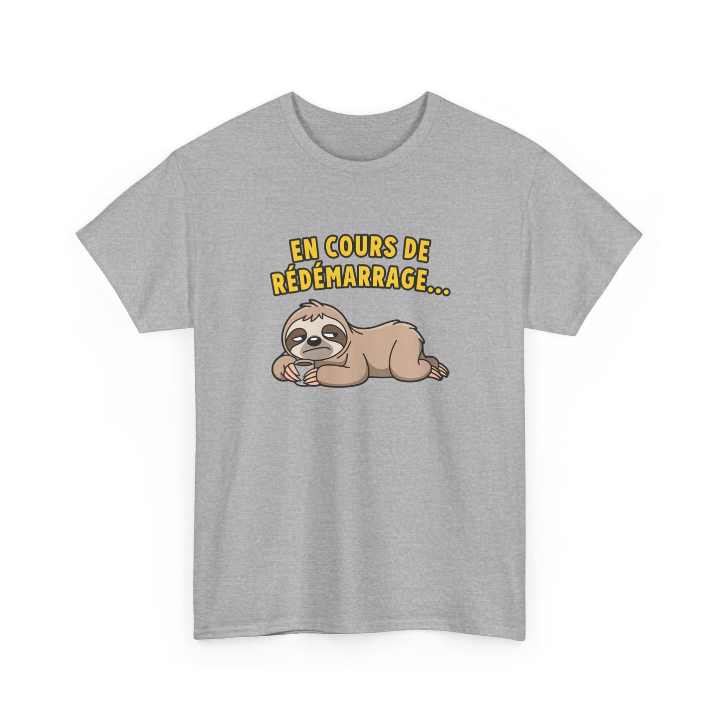 T-Shirt Humour Paresseux En Cours de Redémarrage – Tee Shirt Drôle Adulte Fatigue Café Travail Bureau Citation Fun Cadeau Collègue Homme Femme