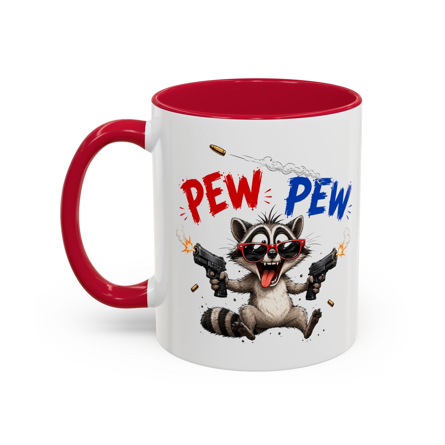 Tasse Pew Pew – Mug  Animal Raton Laveur Humour – Cadeau Drôle Homme Femme 325ml