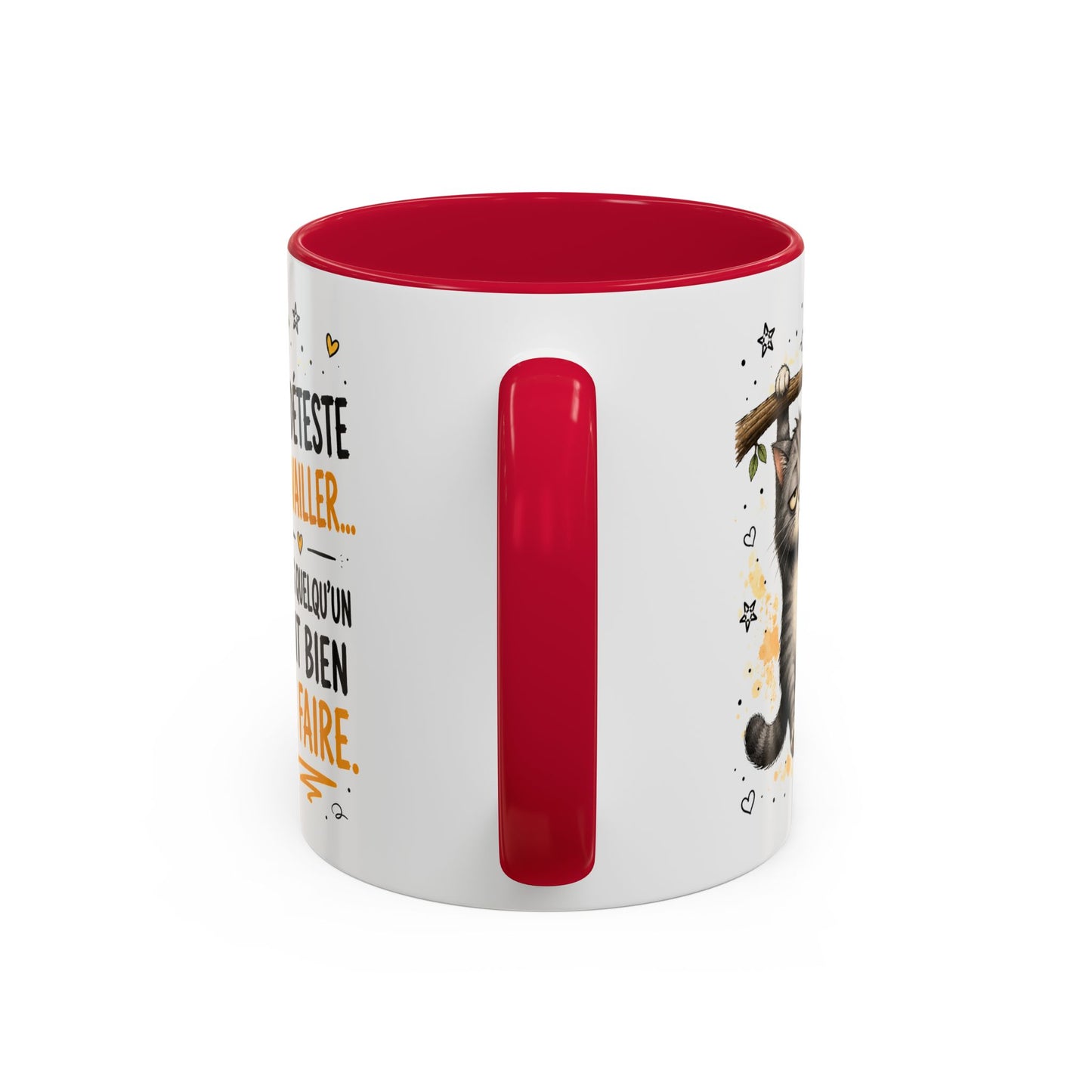 Tasse Chat Drôle Homme Femme – Mug Je déteste travailler mais quelqu'un doit bien le faire – Cadeau Humour Bureau 325 ml
