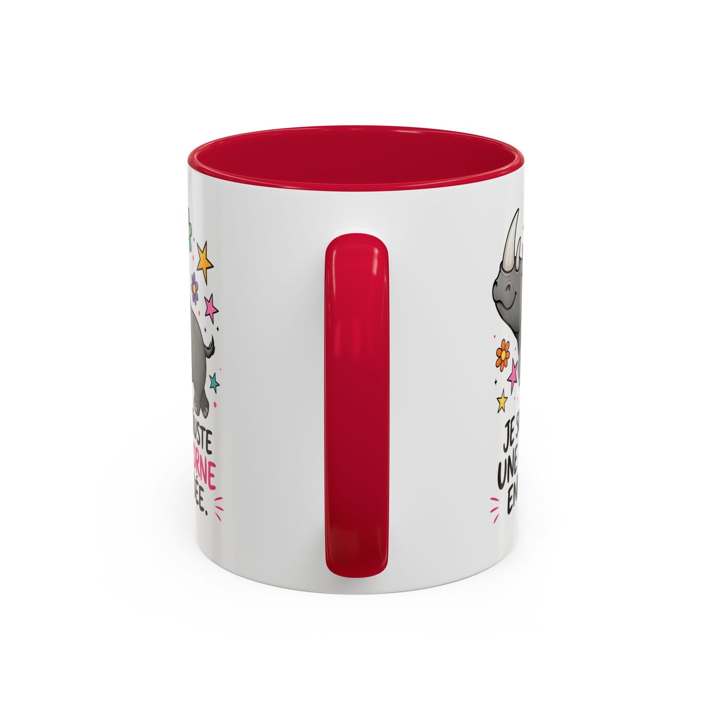 Mug Femme Humoristique – Tasse Rhinocéros Licorne – Idée Cadeau Originale Anniversaire Amie Collègue – 325 ml Noir Bleu Rouge
