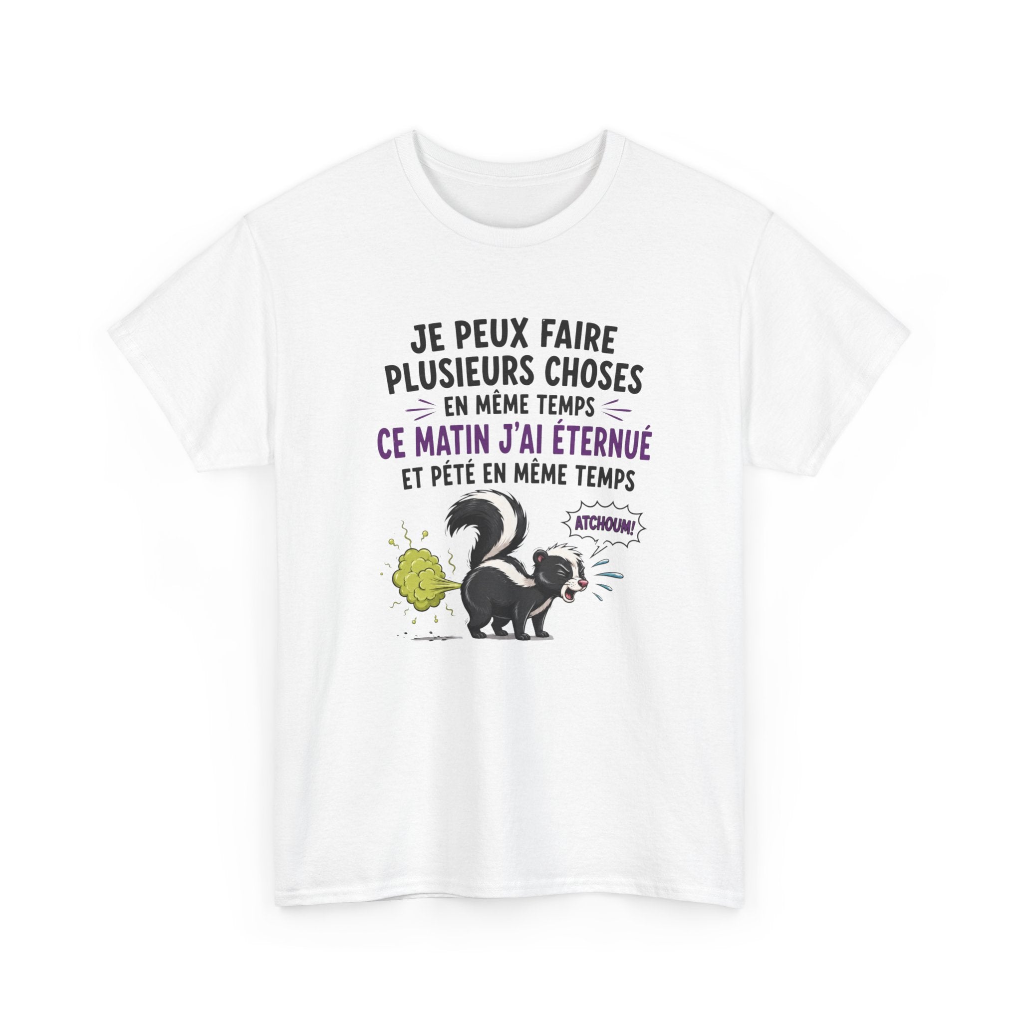 Tee-Shirt Homme et Femme Humour – Putois Drôle Multitâche – Cadeau Original Amusant pour Amoureux des Animaux