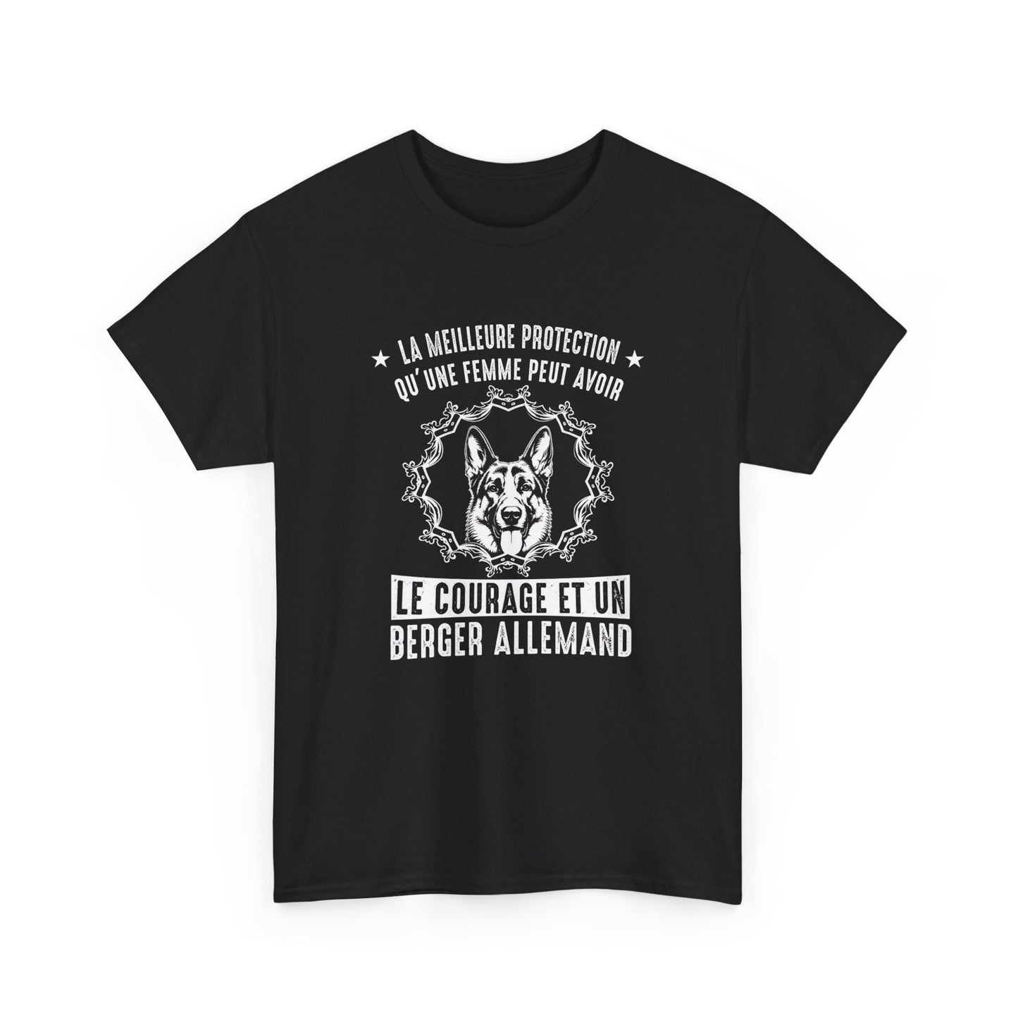 T-Shirt Berger Allemand Femme – Cadeau Amoureuse des Chiens – Chien Protecteur Courageux – Idée Cadeau Maîtresse Berger Allemand