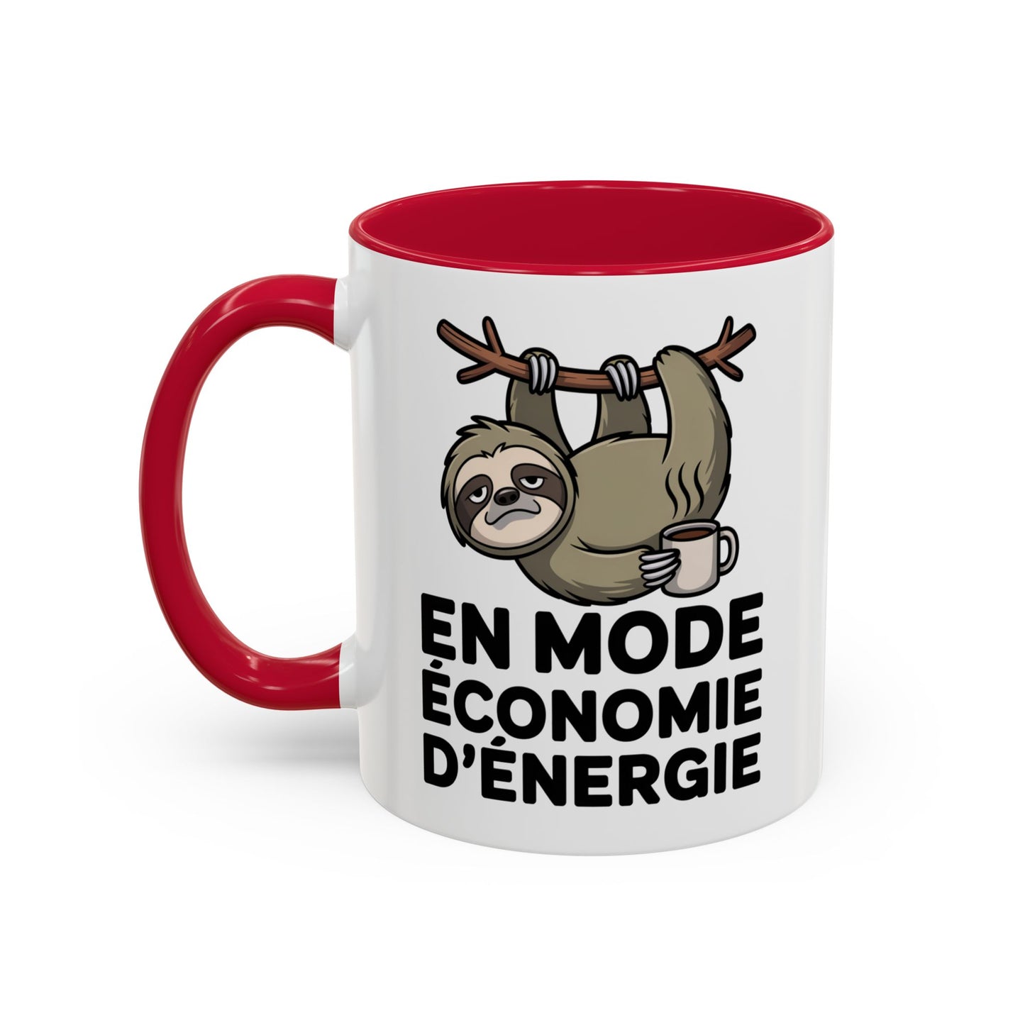 Mug Drôle En Mode Économie d’Énergie – Tasse Humoristique Paresseux Café – Cadeau Humour Bureau Fatigue 325ml