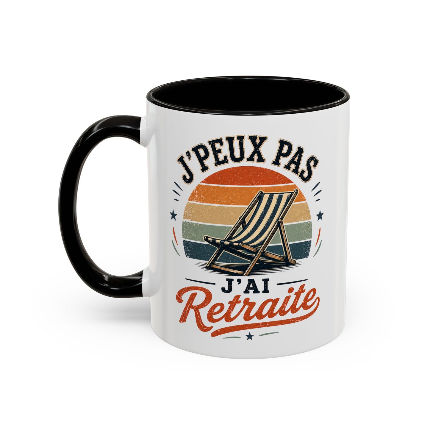 Tasse J’Peux Pas J’Ai Retraite – Mug Retraité Vintage Humoristique – Cadeau Départ Retraite Homme Femme 325ml