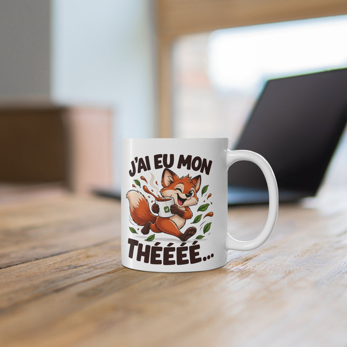 Mug Humour Thé – J’ai Eu Mon Thé – Tasse Renard Rigolo – Cadeau Original Amateur de Thé Homme Femme