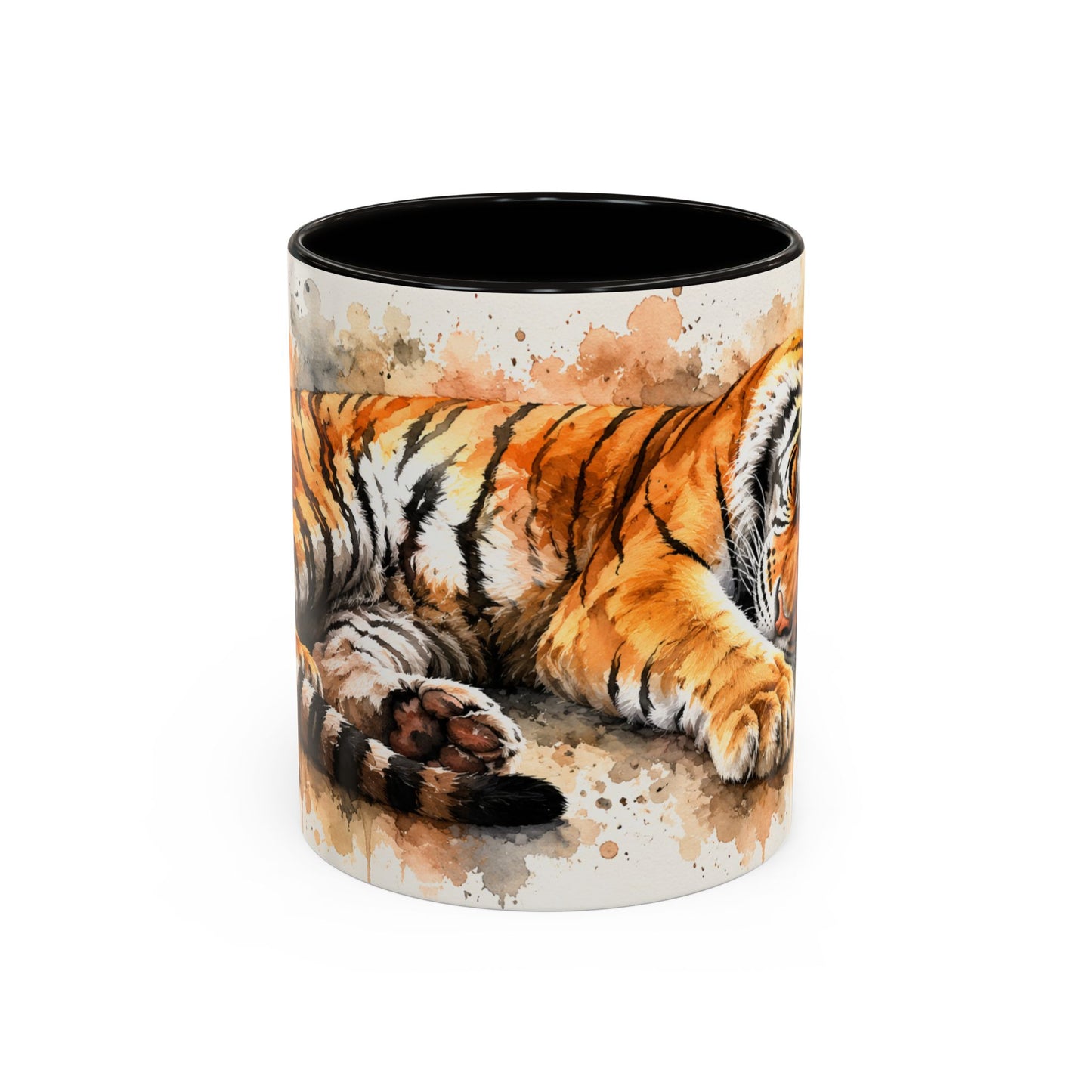 Tasse Tigre Aquarelle – Mug Tigre Endormi Relaxant – Cadeau Animal Sauvage Homme Femme 325ml