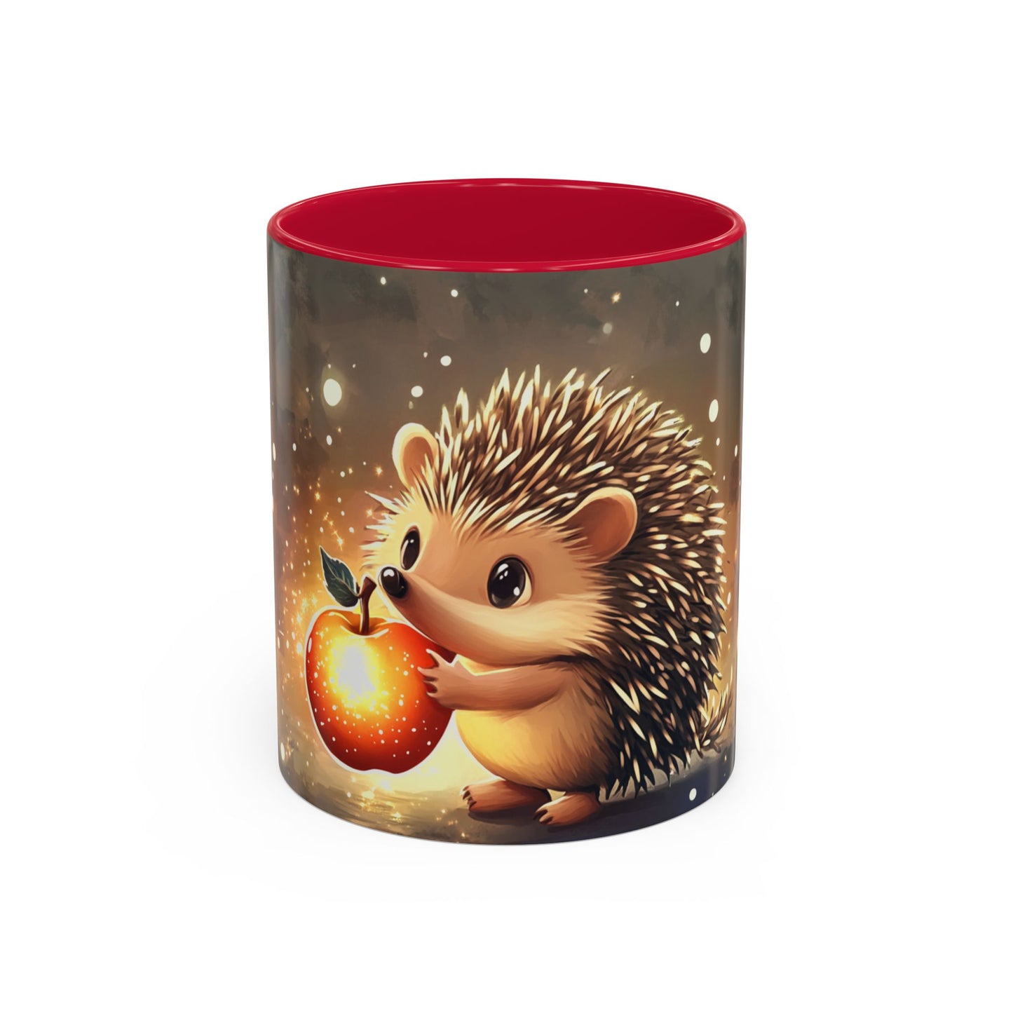 Mug Hérisson Kawaii – Tasse Hérisson Mignon avec Pomme Lumineuse – Cadeau Animal Cute 325ml