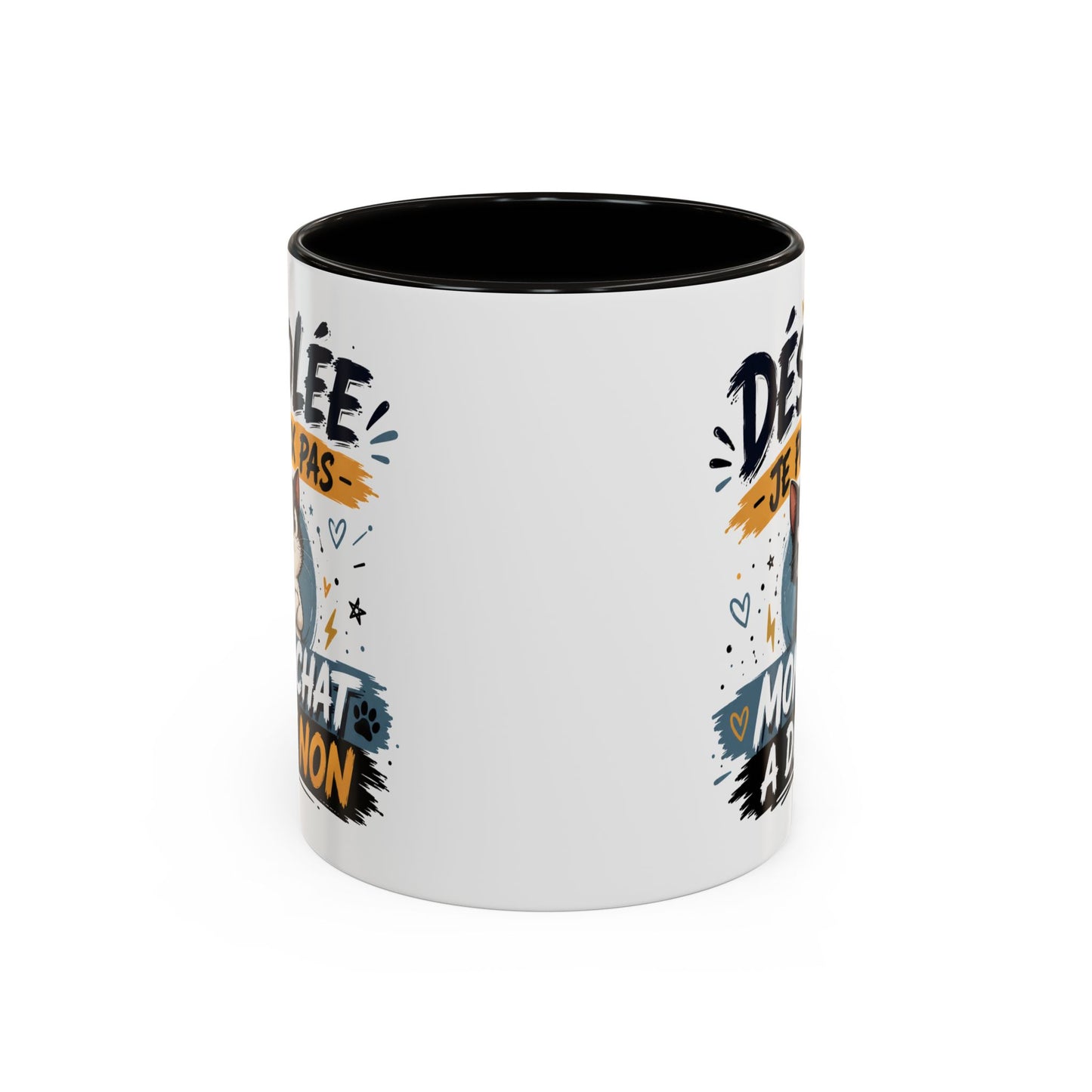 Tasse Désolée Je Peux Pas Mon Chat A Dit Non – Mug Humour Chat Mignon – Cadeau Amoureux des Chats 325ml