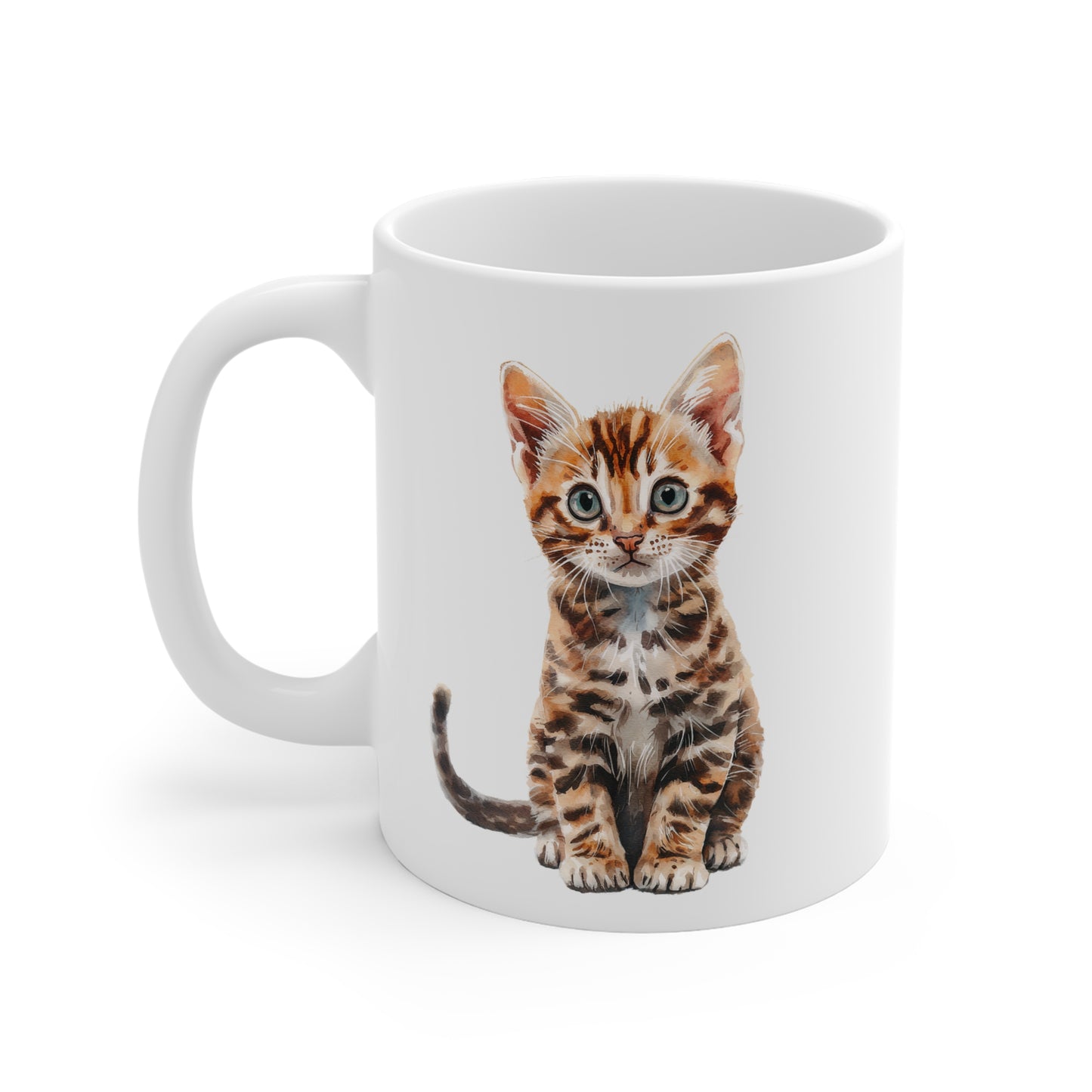 Mug Chaton Tigré Aquarelle – Tasse Céramique 325 ml – Design Félin Artistique et Mignon
