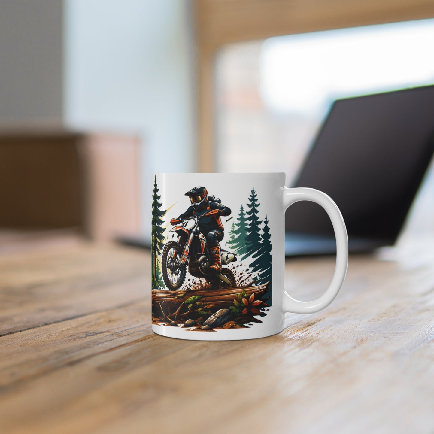 Tasse Motocross Enduro – Mug Moto Cross Tout Terrain Forêt – Cadeau Pilote Off Road 325ml