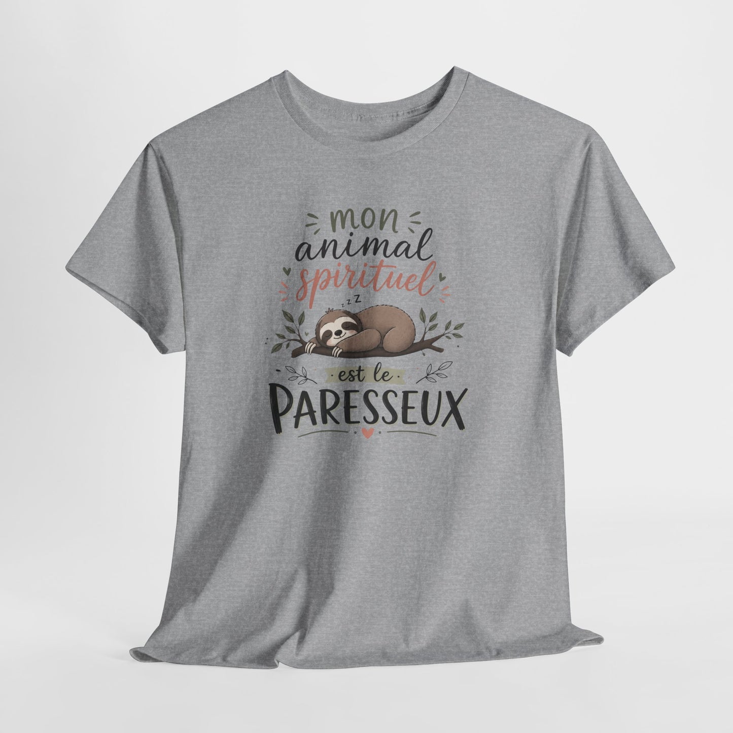 Tee-Shirt Mon Animal Spirituel est le Paresseux – Cadeau Humour Animal Mignon Homme Femme