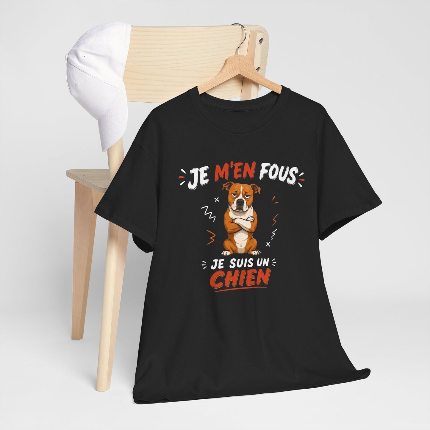 Tee-Shirt Je M’en Fous Je Suis Un Chien – Chien Drôle Humoristique – Cadeau Homme Femme Amoureux des Chiens
