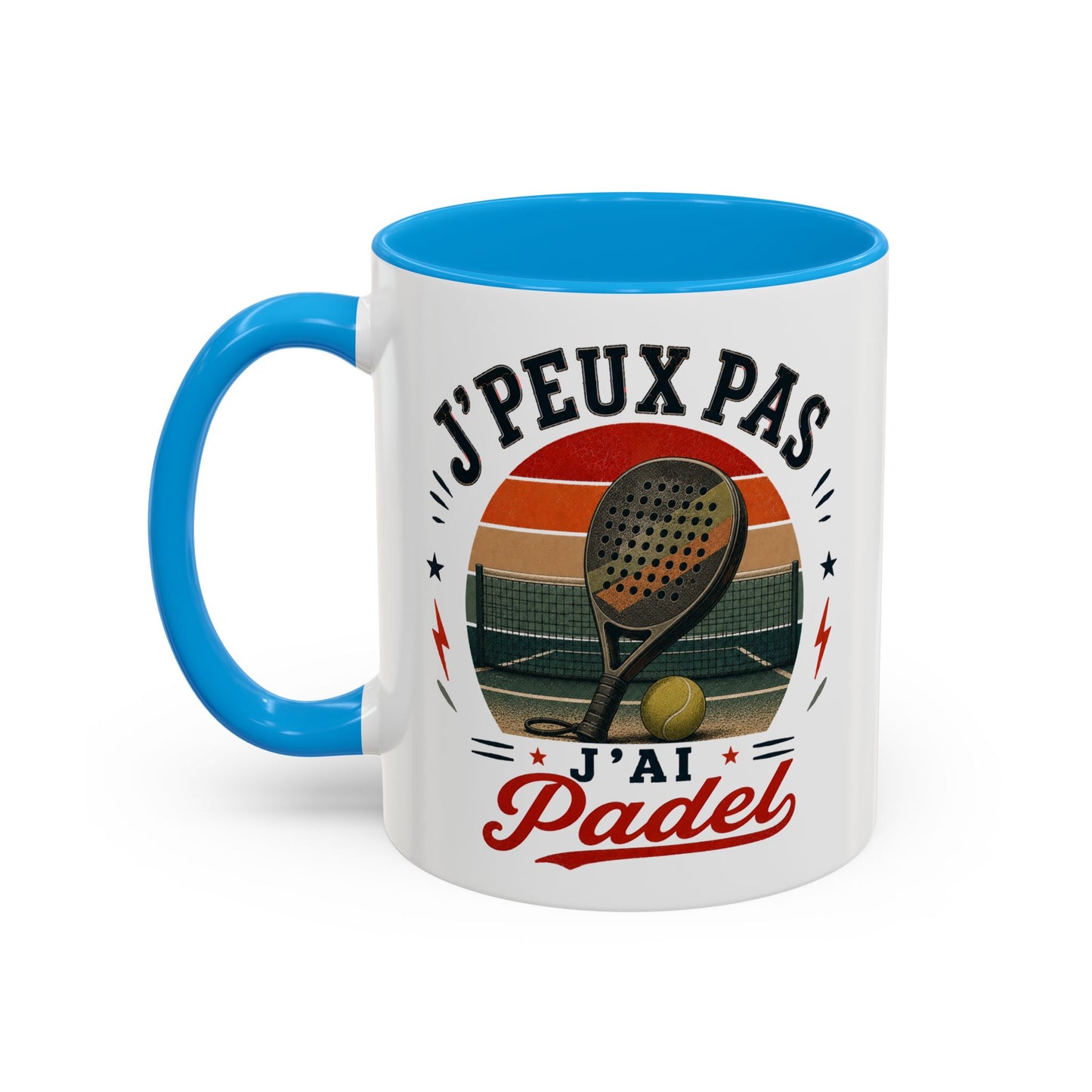 Tasse J’Peux Pas J’Ai Padel – Mug Humour Joueur de Padel Vintage – Cadeau Sport Homme Femme 325ml