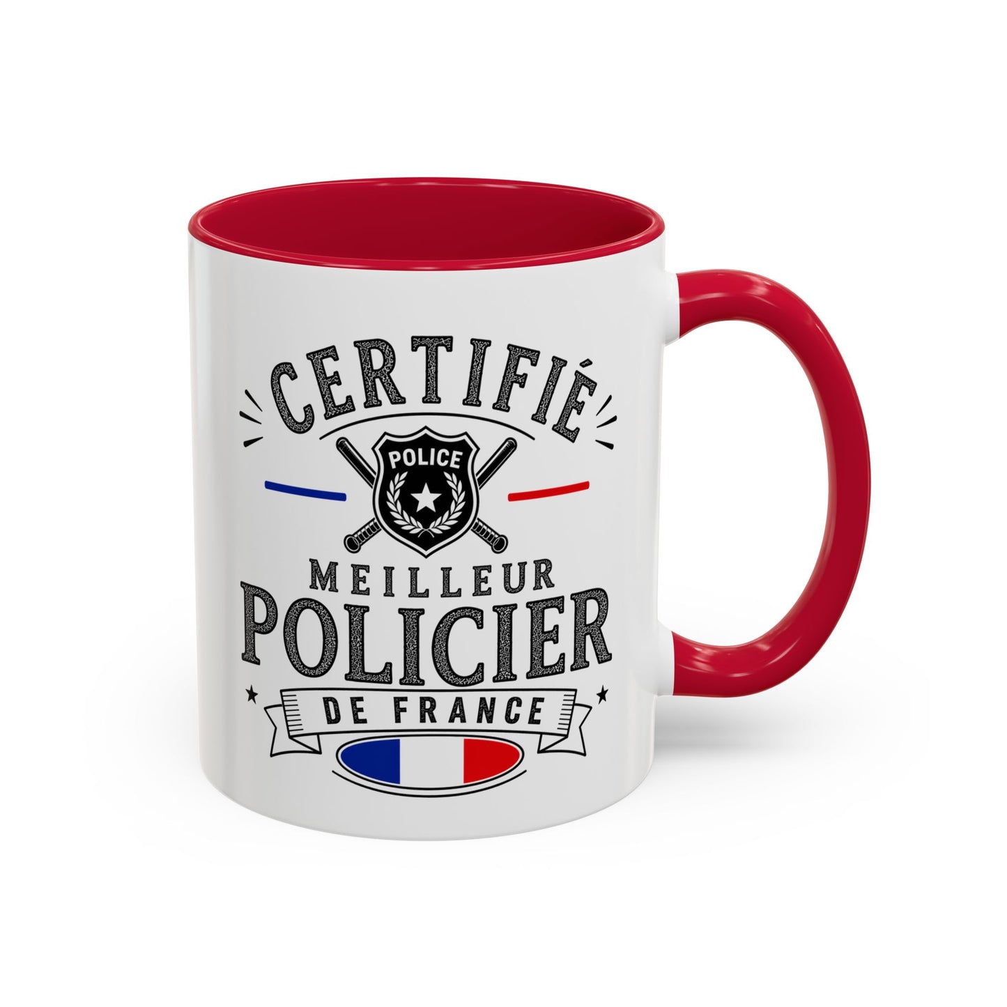 Mug Policier Homme – Certifié Meilleur Policier de France – Tasse Métier Police – Cadeau Original Policier