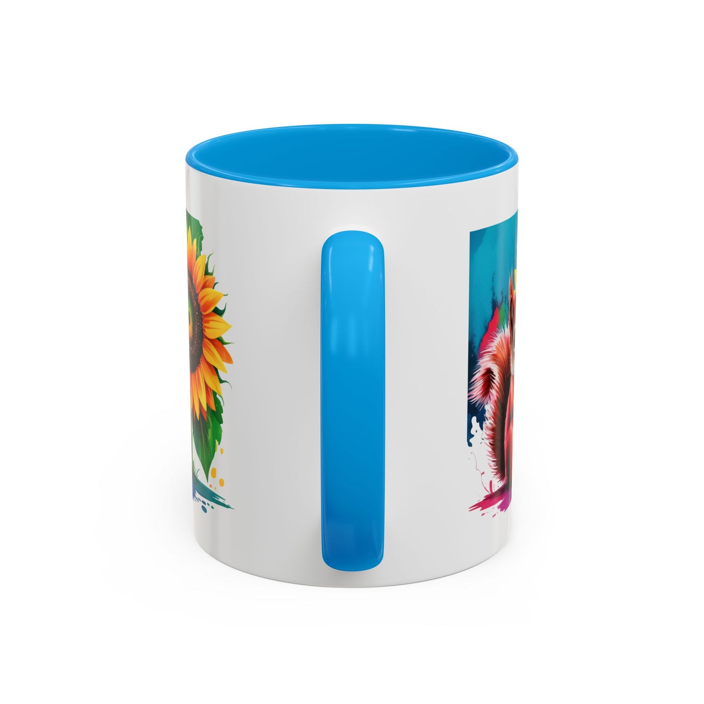 Mug Écureuil et Tournesol – Tasse Animaux Mignons Nature – Cadeau Coloré et Joyeux – Céramique 325ml