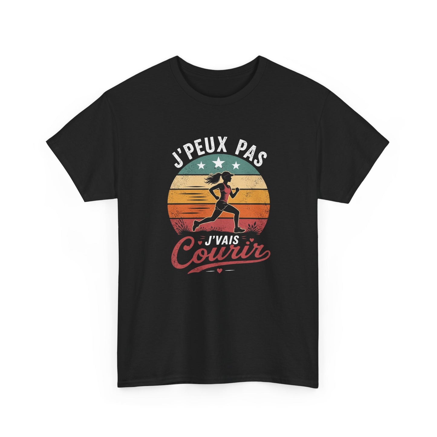 T-Shirt Running Femme Humour – J’Peux Pas J’Vais Courir – Tee Shirt Course à Pied Vintage Sport