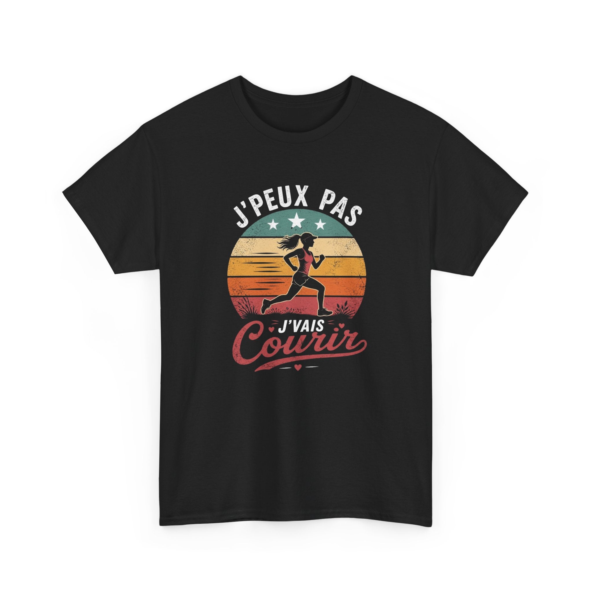 T-Shirt Running Femme Humour – J’Peux Pas J’Vais Courir – Tee Shirt Course à Pied Vintage Sport