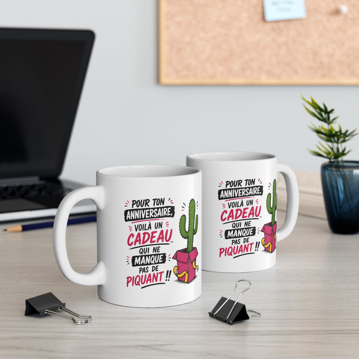 Mug Humour Anniversaire – Pour Ton Anniversaire Voilà un Cadeau qui Ne Manque Pas de Piquant – Tasse Cactus – Cadeau Original Homme Femme