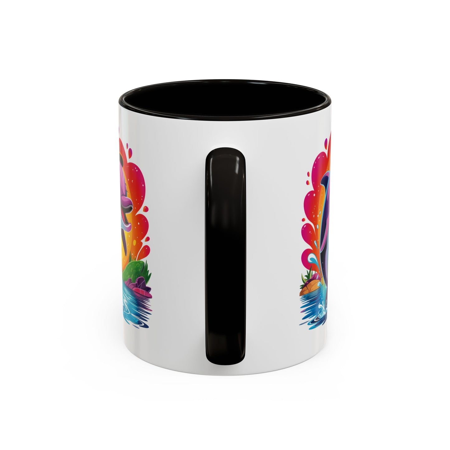 Mug Dauphin Mignon – Tasse Design Océan avec Arc-en-ciel et Soleil – Cadeau Original 325ml